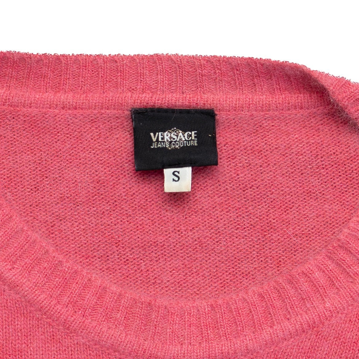Versace Jeans Couture Women’s Ombre Knit Sweater Pink Red Crew Neck Size S US 4