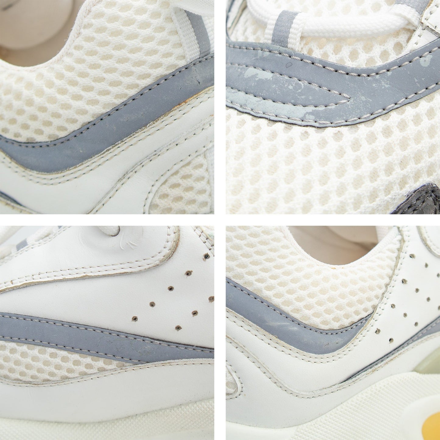 Christian Dior B22 Sneakers White Gray Mesh Leather Sneakers Size EU 43 US 10