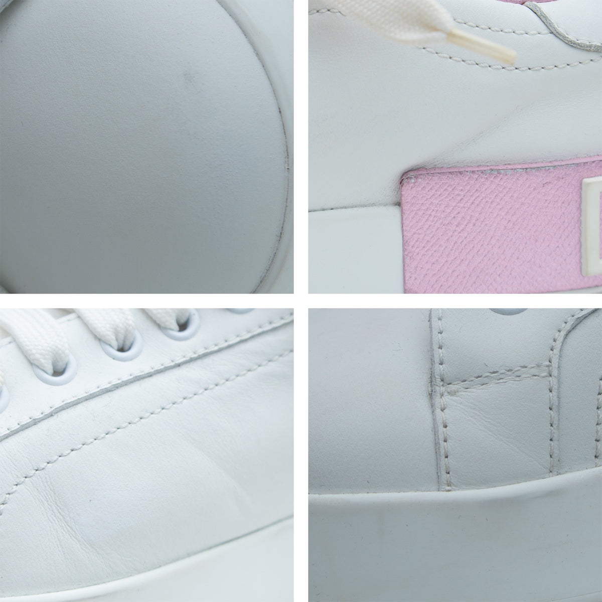 Dolce & Gabbana Portofino Sneakers EU 38 White Pink Leather Repainted Women