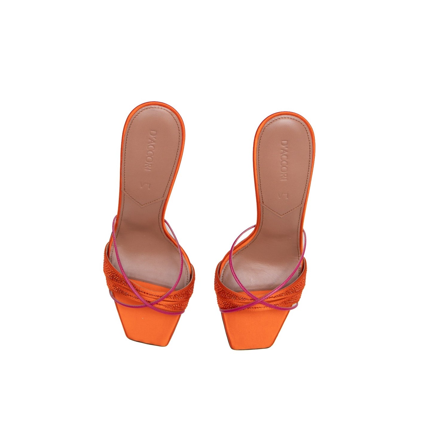 $750 D'Accori Women's Orang Lust Crystal Slide Heeled Mules Size 39 EU/8.5 US