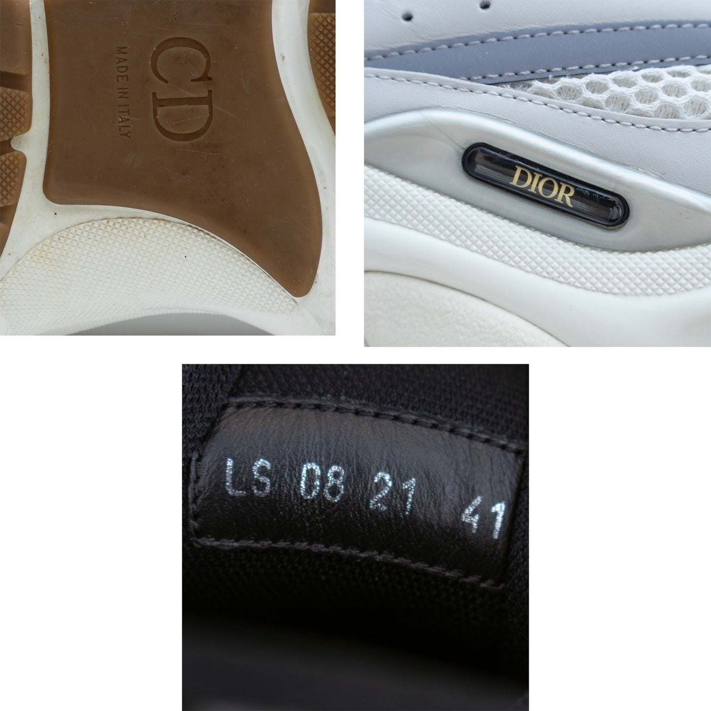 Dior B-22 Chunky Mesh Sneakers – Grey / Pink - Size EU 41 / US 8