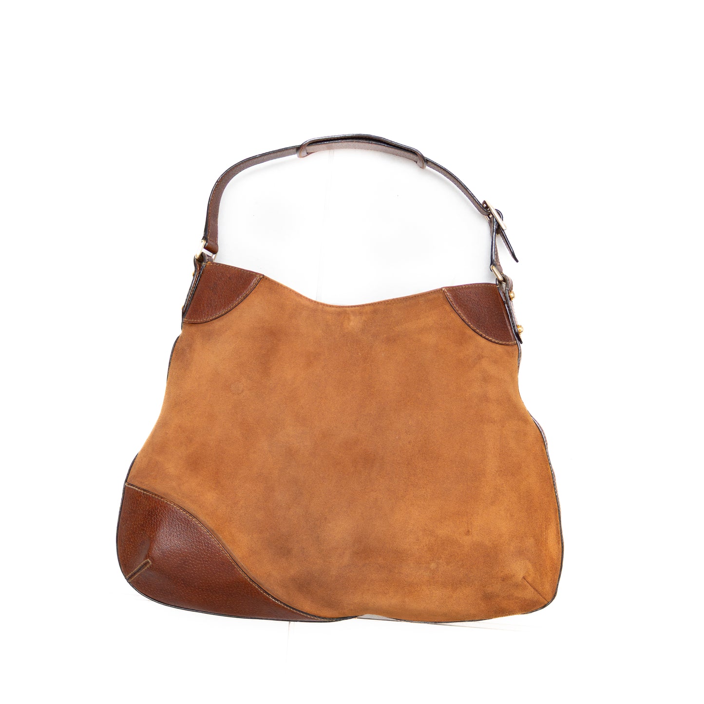 Gucci Brown Suede & Leather Horsebit Hasler Hobo Shoulder Bag