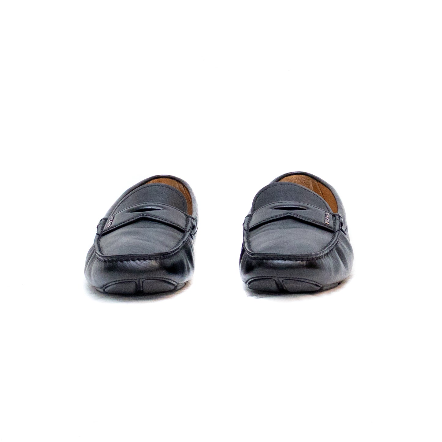 Prada Men’s Black Leather Driving Loafers – Size UK 8.5 / US 9.5