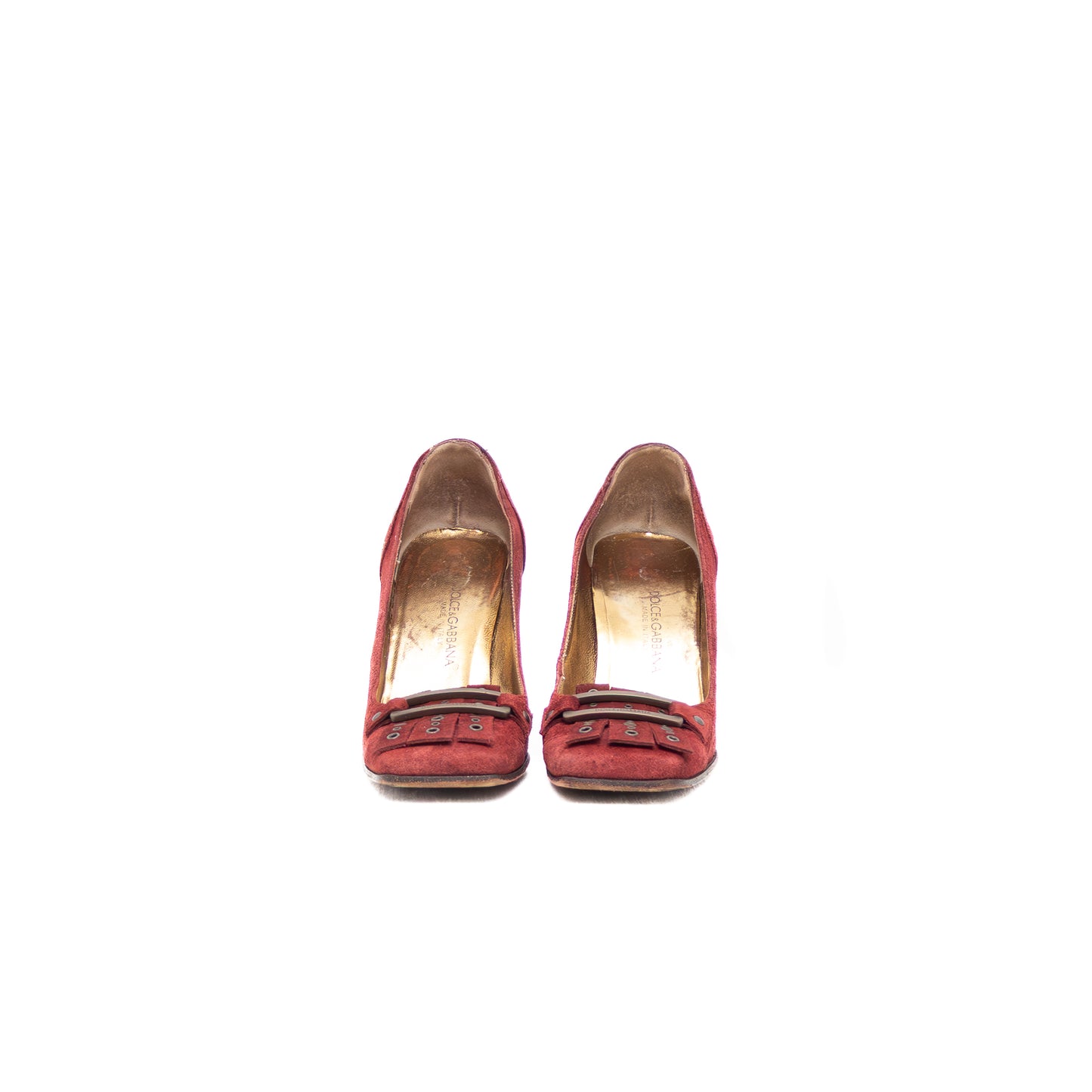Dolce & Gabbana Burgundy Suede Grommet Pumps – Size EU 36.5 / US 6.5 / UK 3.5