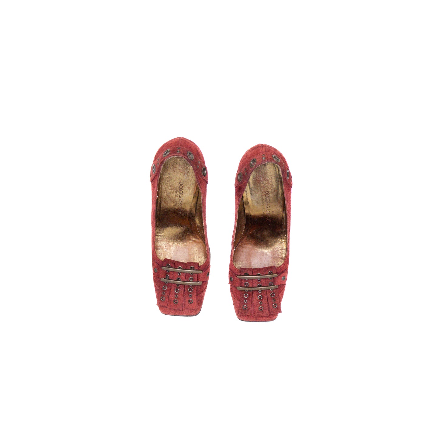 Dolce & Gabbana Burgundy Suede Grommet Pumps – Size EU 36.5 / US 6.5 / UK 3.5