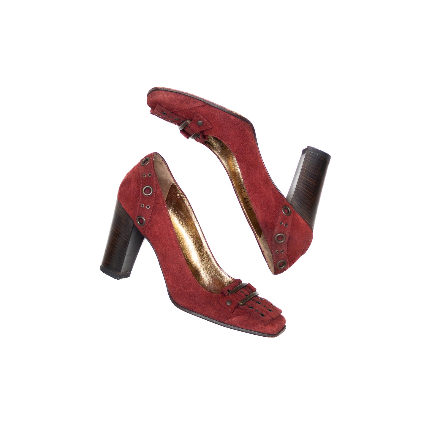 Dolce & Gabbana Burgundy Suede Grommet Pumps – Size EU 36.5 / US 6.5 / UK 3.5