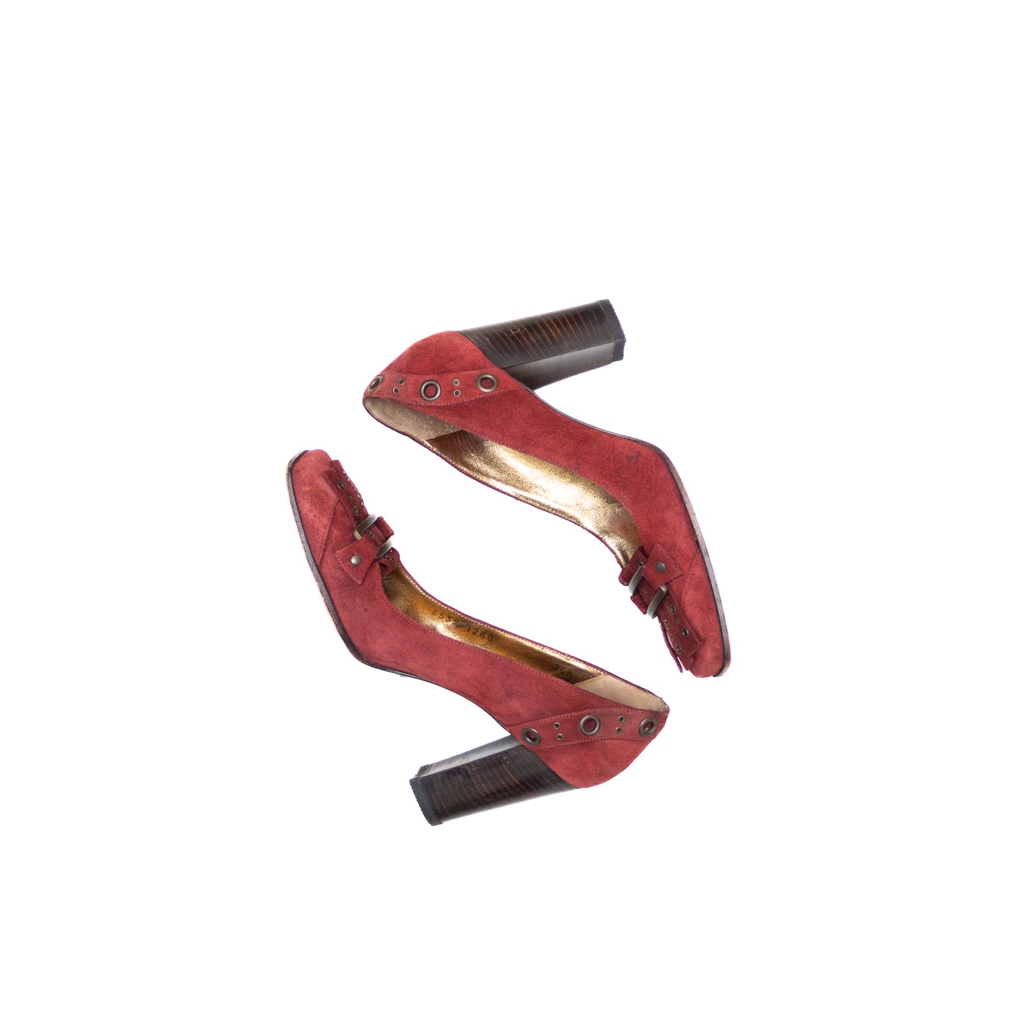 Dolce & Gabbana Burgundy Suede Grommet Pumps – Size EU 36.5 / US 6.5 / UK 3.5