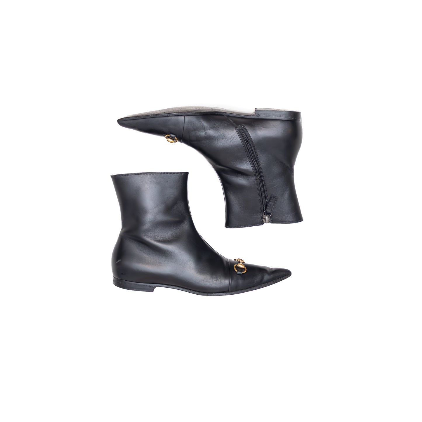 Gucci Horsebit Ankle Boots – Black Leather – Made in Italy – Size EU 37 / UK 4 / US 7