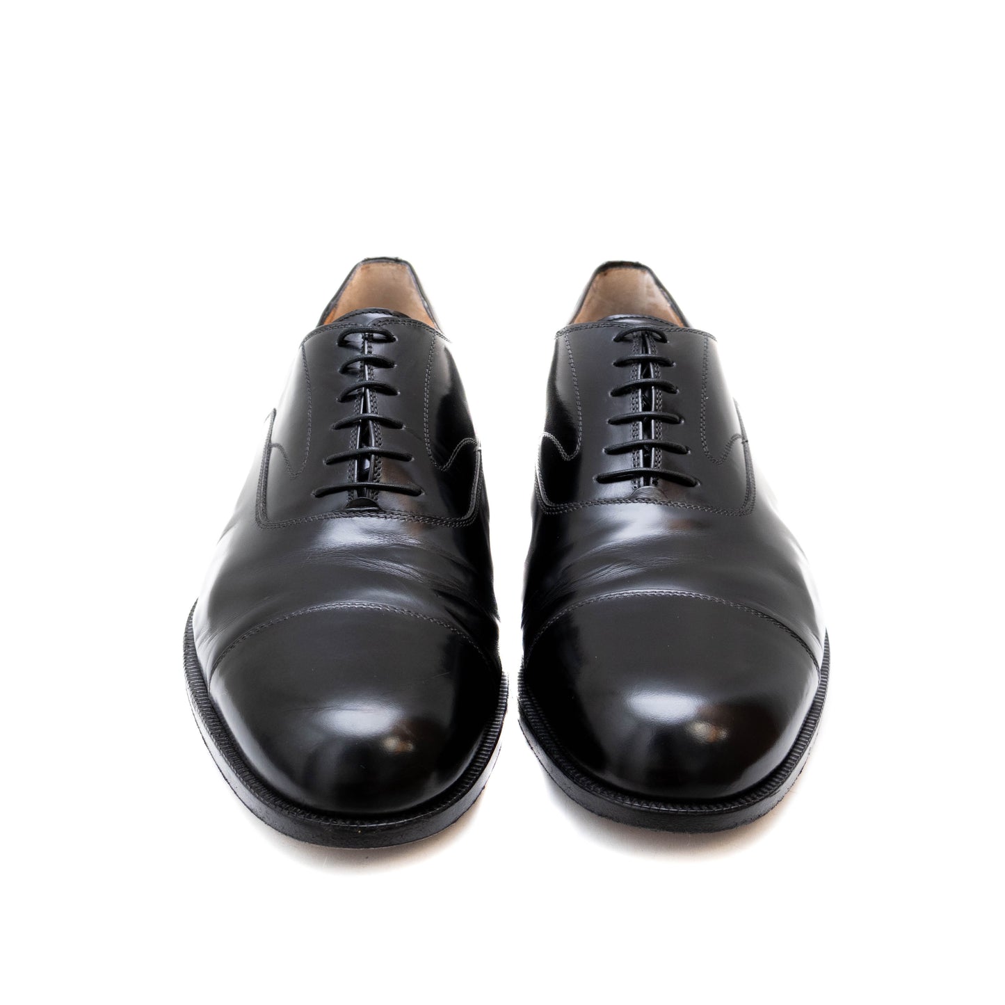 Ferragamo Padova Black Calf LeatherCap Toe Oxford Men's Shoes SZ US 11E