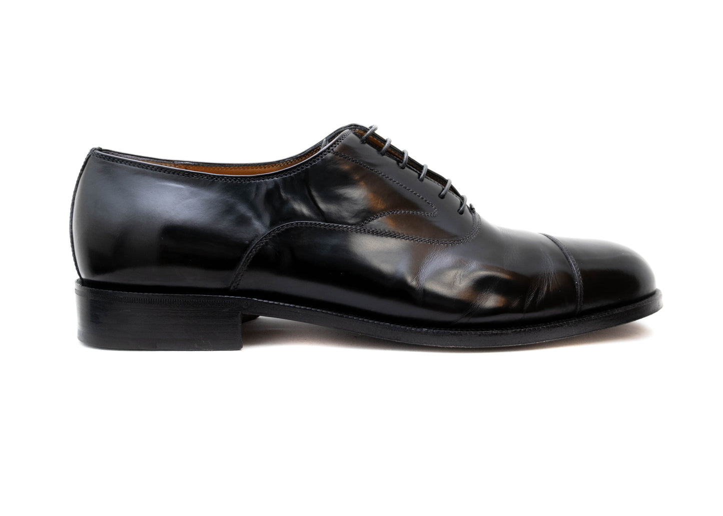 Ferragamo Padova Black Calf LeatherCap Toe Oxford Men's Shoes SZ US 11E