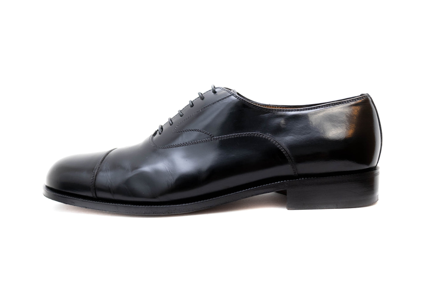 Ferragamo Padova Black Calf LeatherCap Toe Oxford Men's Shoes SZ US 11E