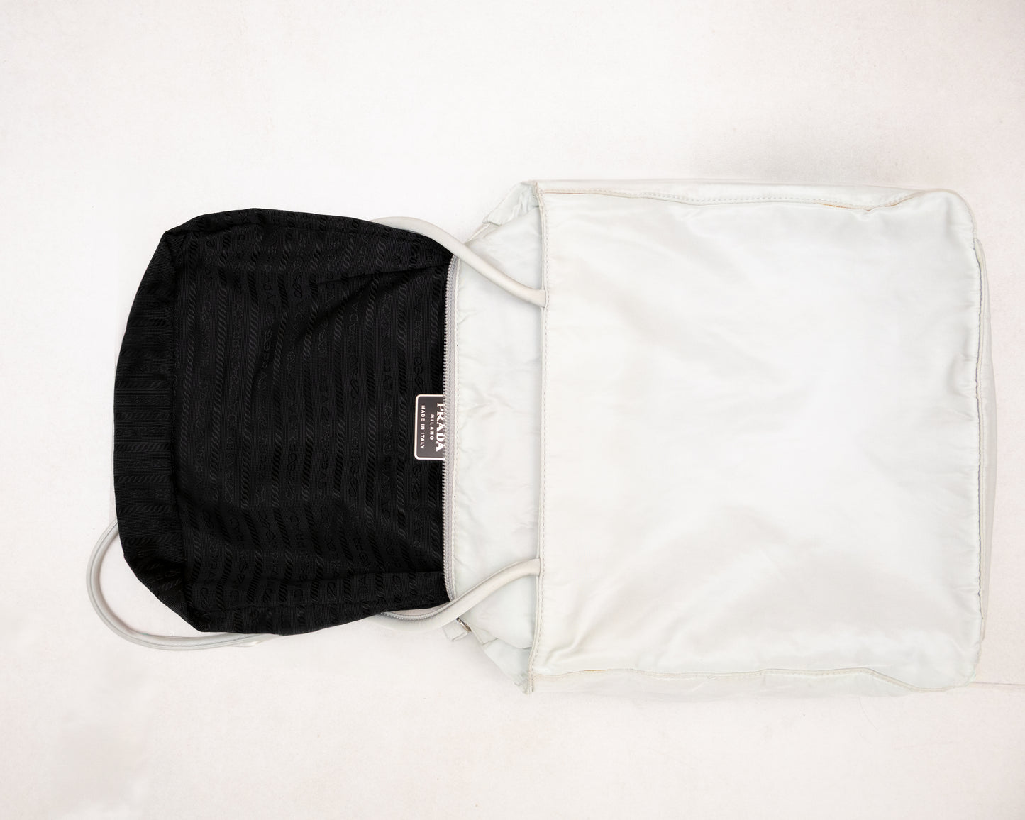 Prada White Nylon Shoulder Tote Bag – Made in Italy
