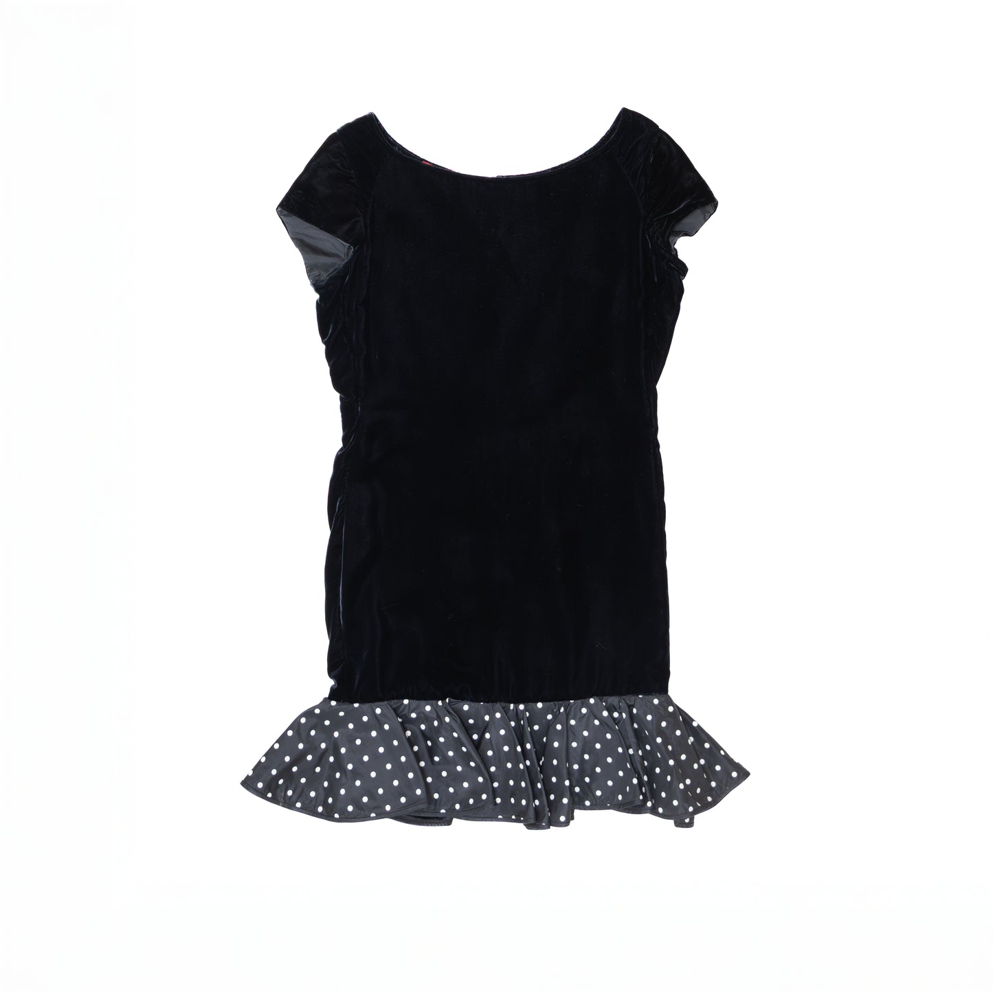 Vintage Valentino Night Black Velvet Polka Dot Cocktail Dress – Size 6 – Made in Italy