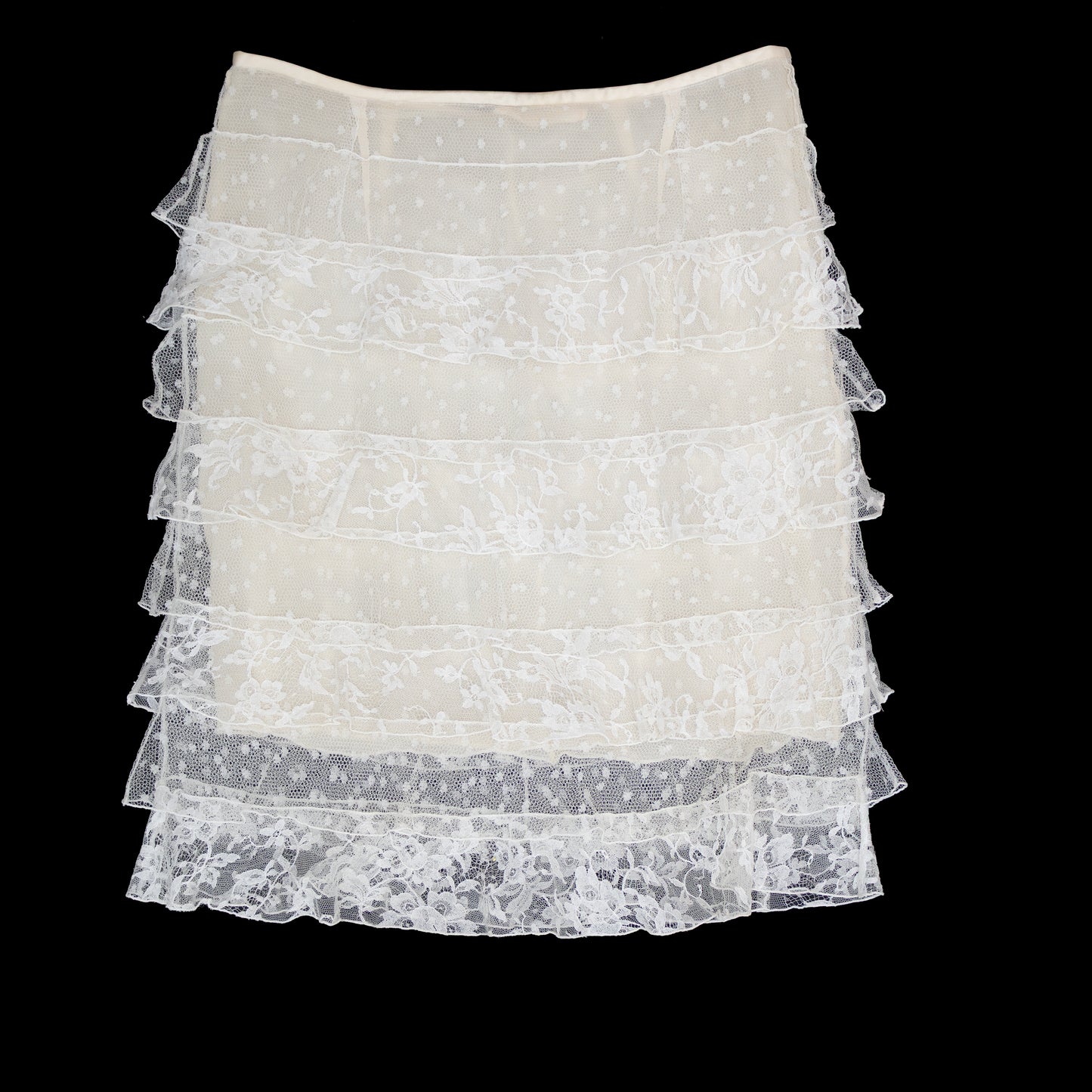 Extra Rare Vintage Valentino White Corset & Skirt Set with Crystal Fringe – Runway 2004 – Size S–M (US 4–6)