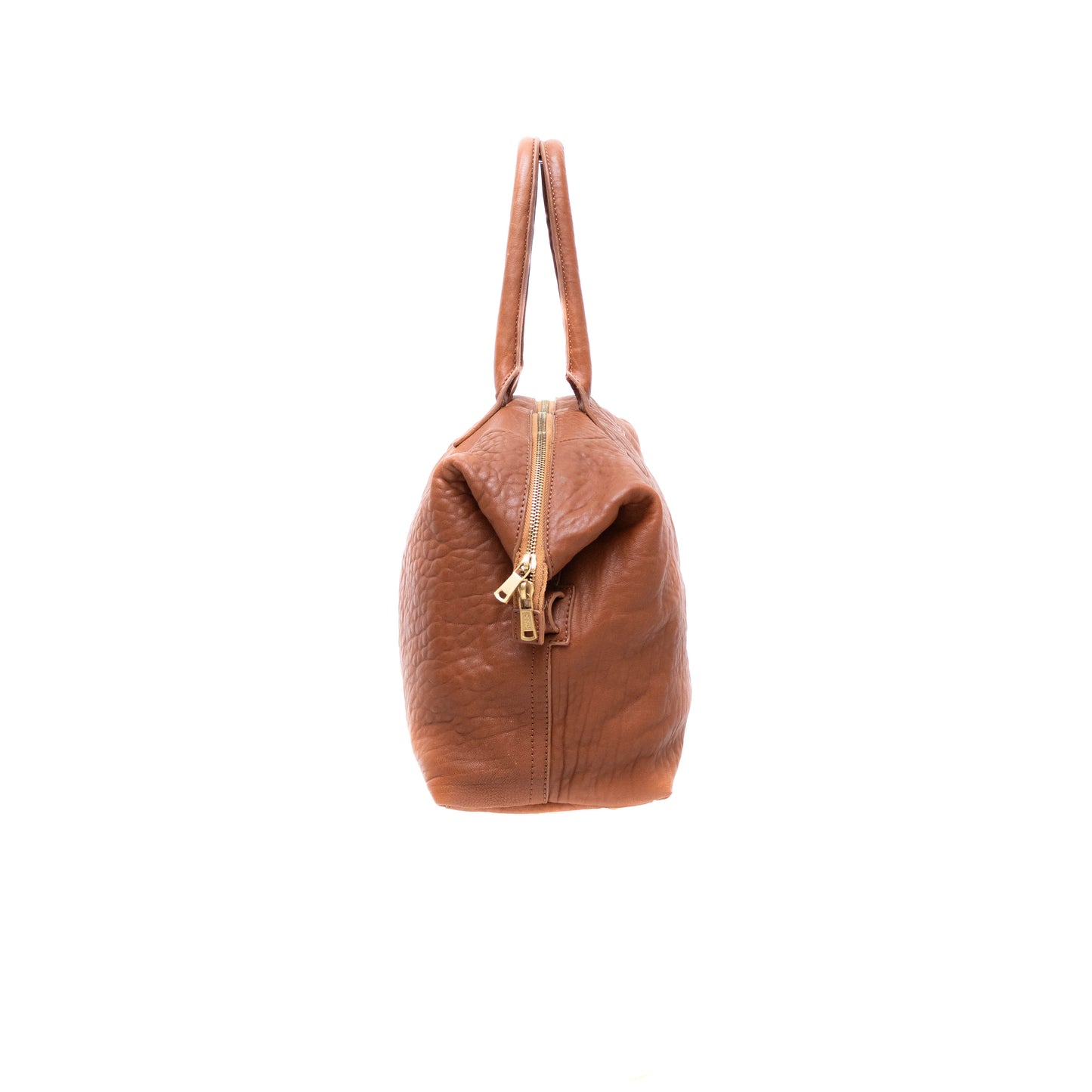 Rare YVES SAINT LAURENT Brown Pebbled Leather Easy Y Zip Weekender Duffle Bag