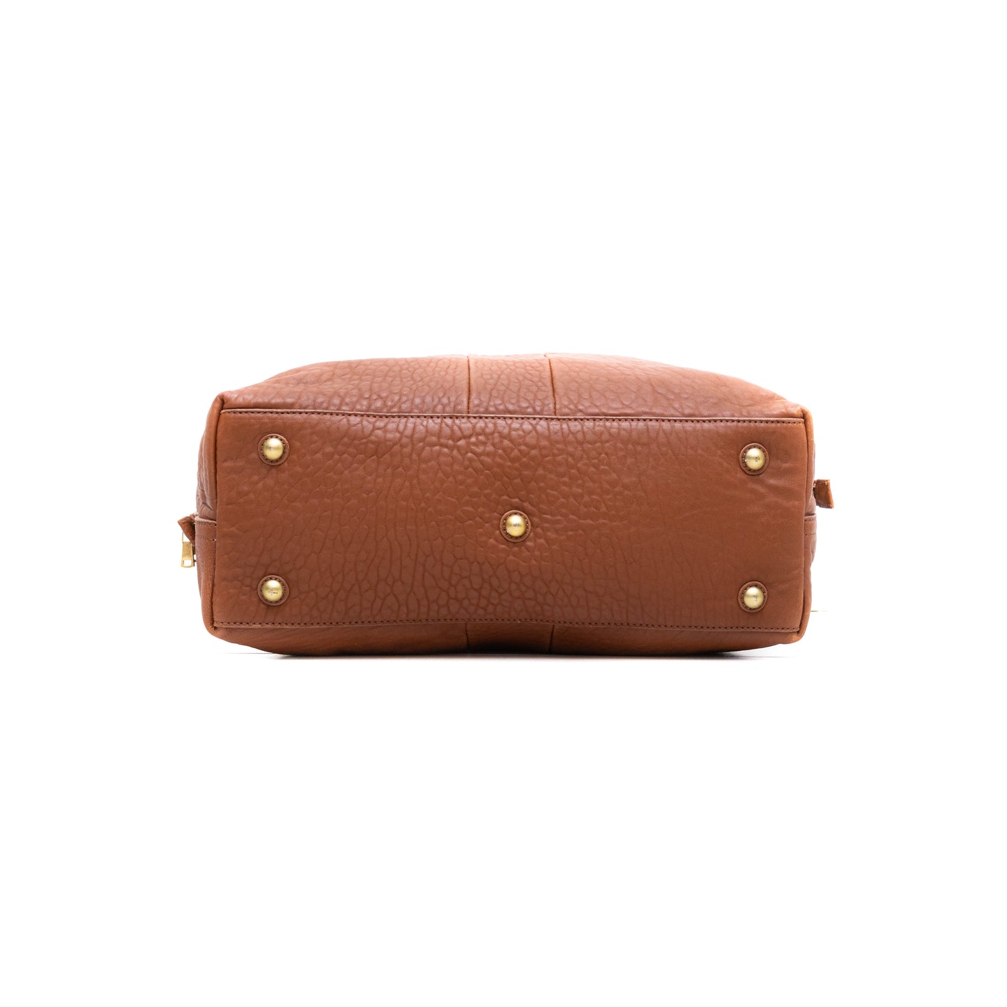 Rare YVES SAINT LAURENT Brown Pebbled Leather Easy Y Zip Weekender Duffle Bag