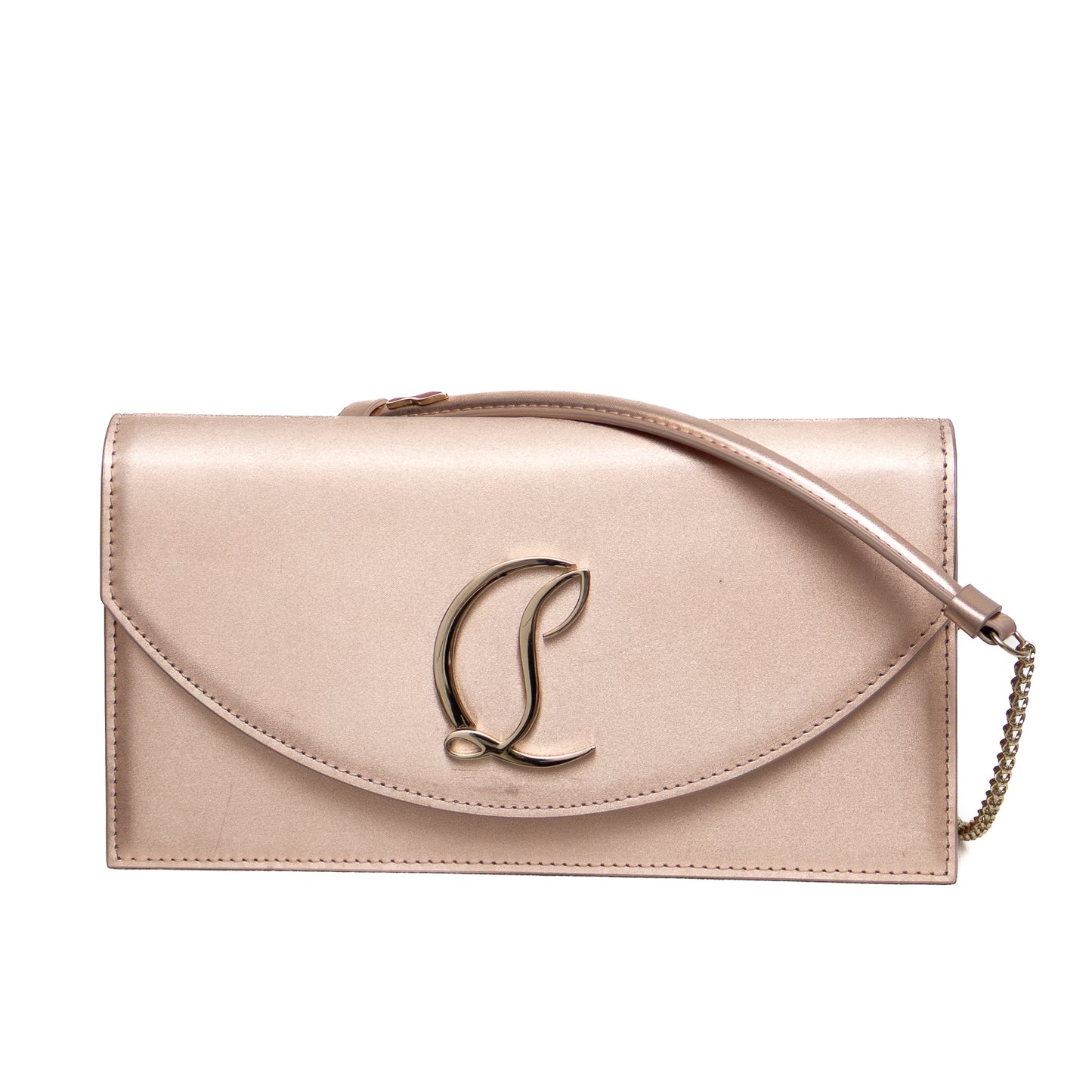 Christian Louboutin Loubiclutch Rose Gold Satin Envelope Bag