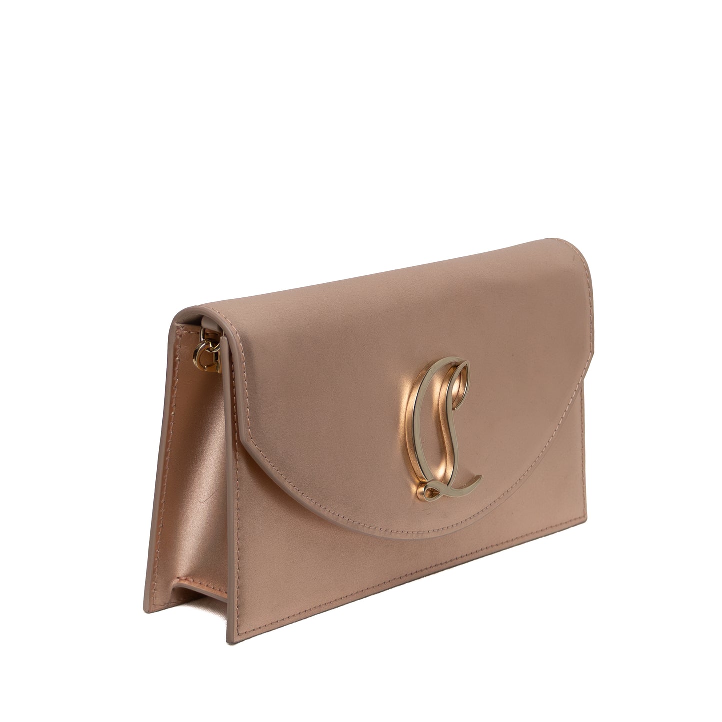 Christian Louboutin Loubiclutch Rose Gold Satin Envelope Bag