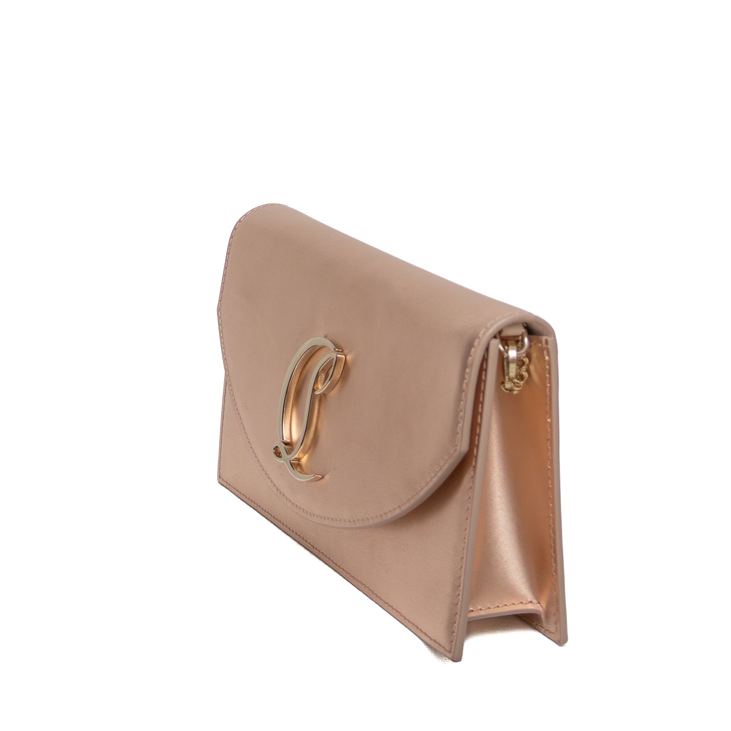Christian Louboutin Loubiclutch Rose Gold Satin Envelope Bag