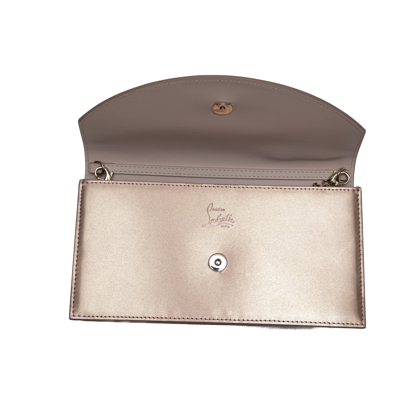 Christian Louboutin Loubiclutch Rose Gold Satin Envelope Bag