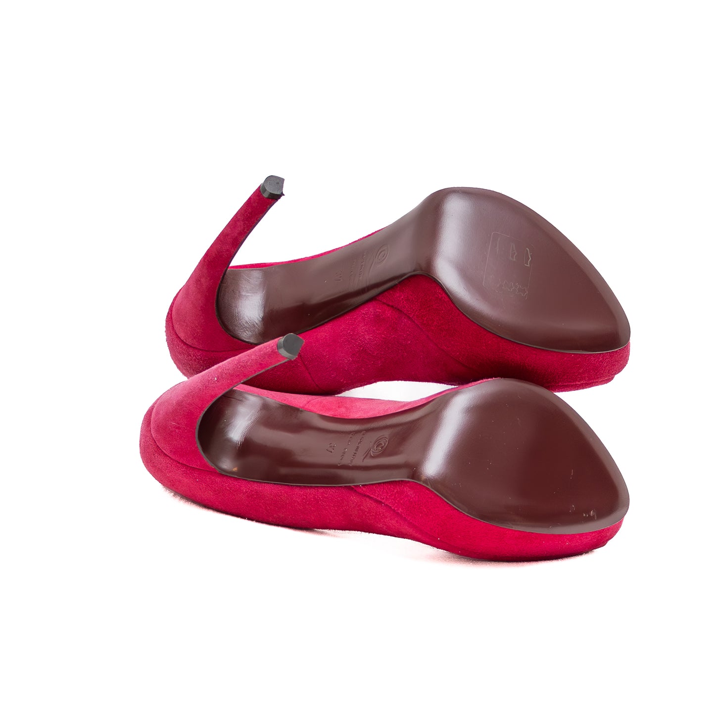 Alexander McQueen Fuchsia Suede Peep Toe Platform Heels – Size 37 (US 7 / UK 4 / EU 37)
