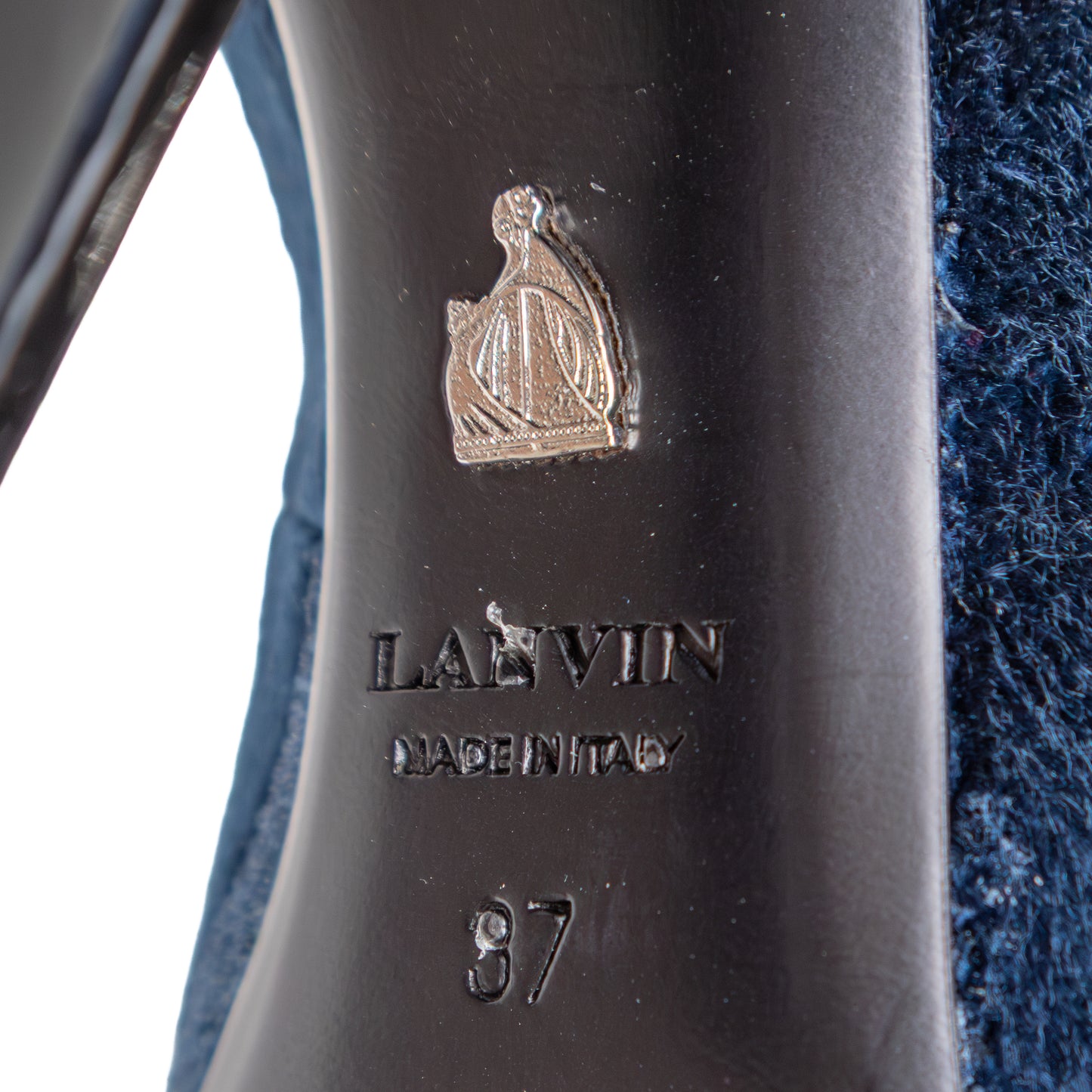 Lanvin Paris Blue Velvet “Sierra” Mary Jane Heels – Size EU 37 / US 7