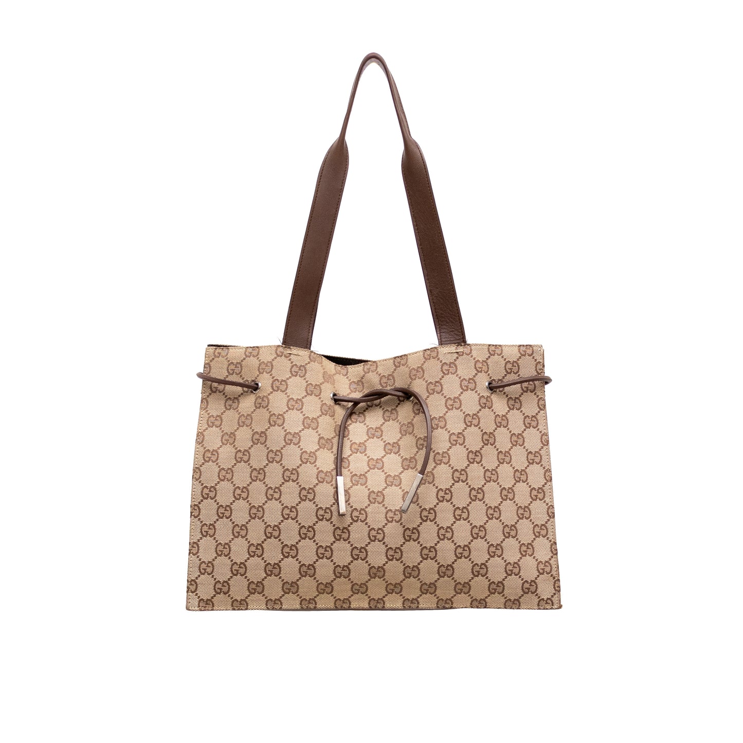 Rare Gucci GG Canvas Tote Bag Authentic Women’s Luxury Handbag with Leather Trim