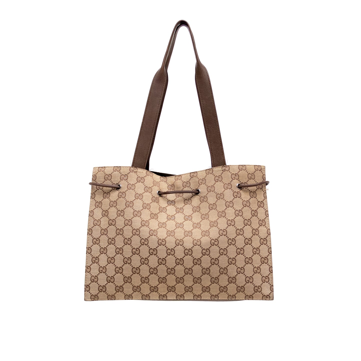 Rare Gucci GG Canvas Tote Bag Authentic Women’s Luxury Handbag with Leather Trim