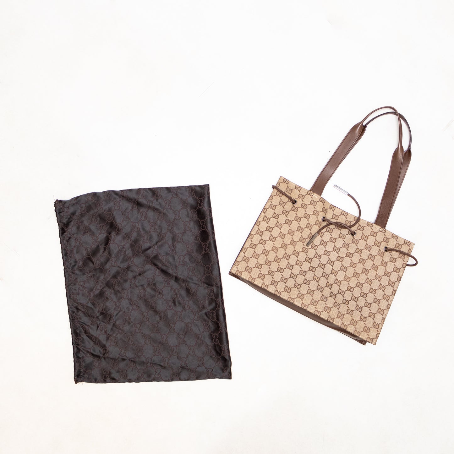 Rare Gucci GG Canvas Tote Bag Authentic Women’s Luxury Handbag with Leather Trim