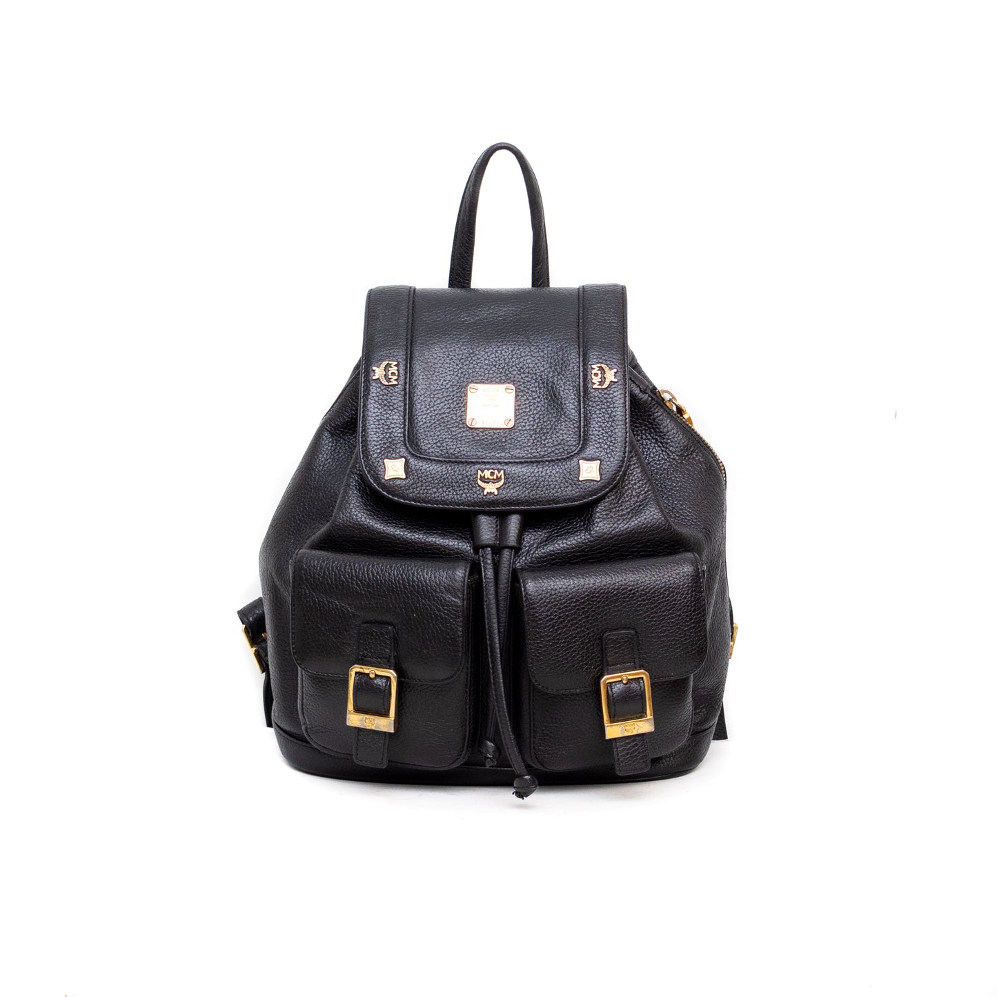 Vintage MCM Black Leather Backpack Germany – Medium Size