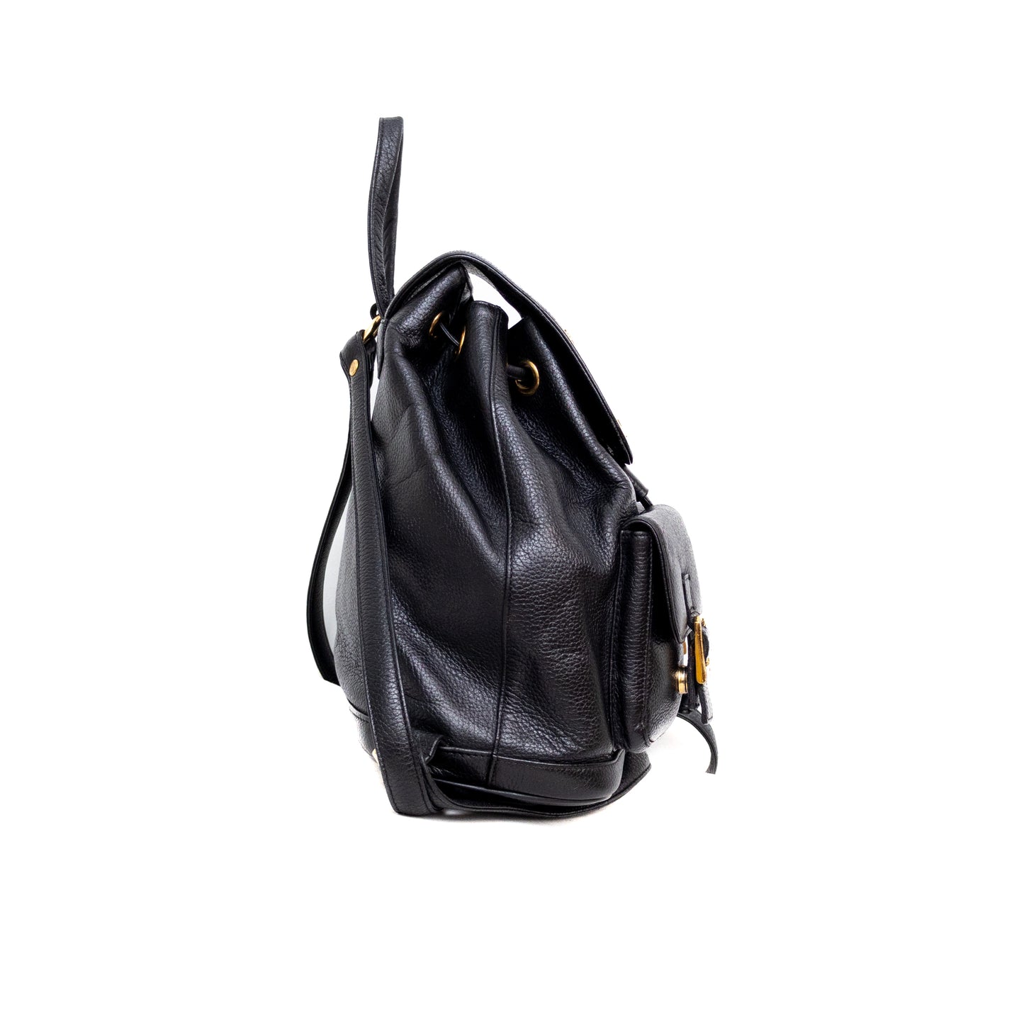 Vintage MCM Black Leather Backpack Germany – Medium Size