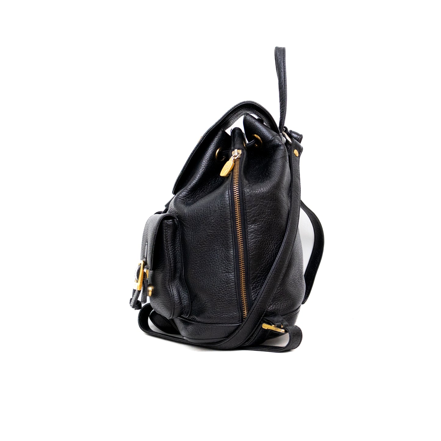 Vintage MCM Black Leather Backpack Germany – Medium Size