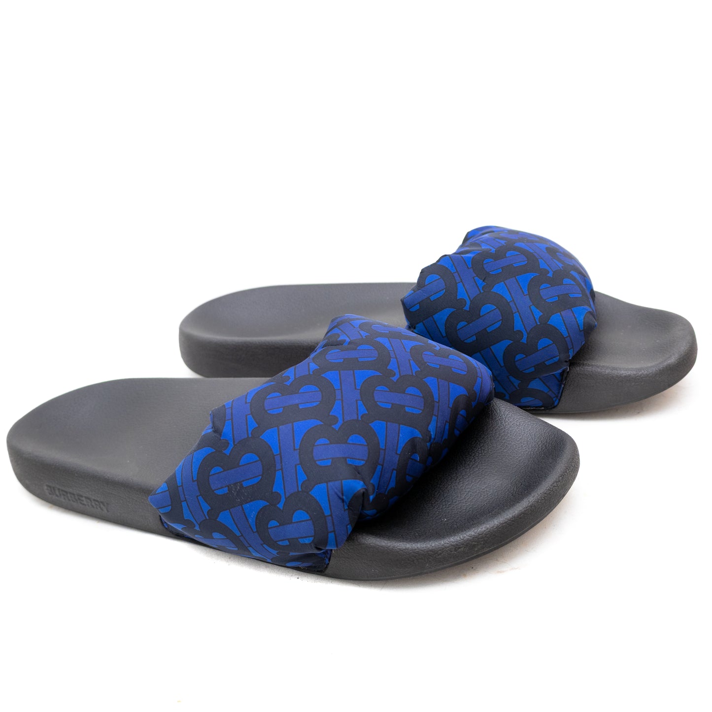 BURBERRY MEN'S FURLEY PUFF ROYAL BLUE BEACH POOL SLIDE SANDALS SHOES US:9