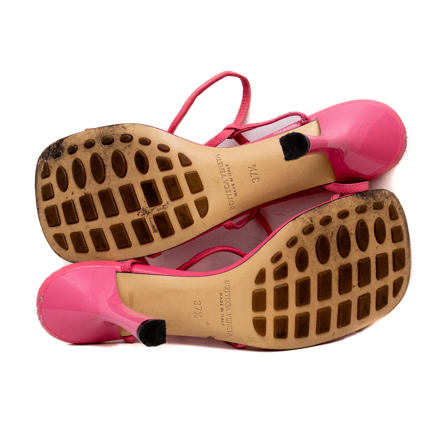 Rare Bottega Veneta Pink Strappy Leather High Heel Sandals EU 37.5 / US 7