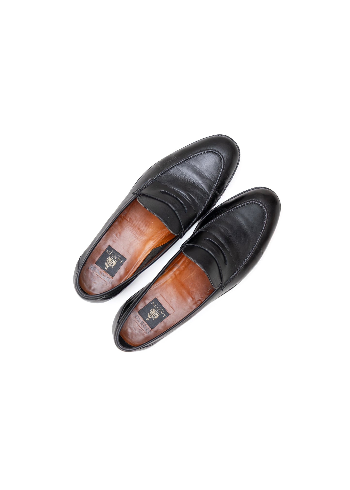 Lanvin Black Leather Penny Loafers – EU 41 | US 8 | UK 7