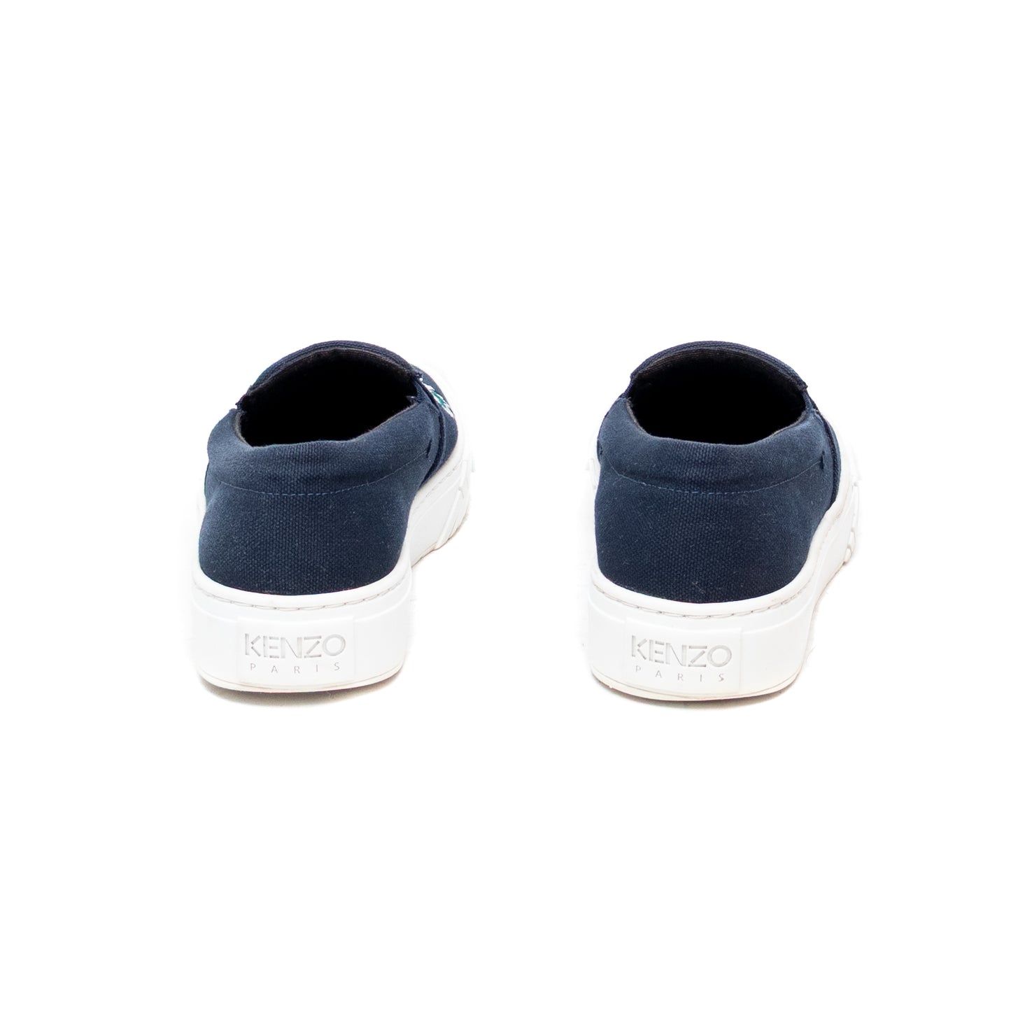 Women's Kenzo Paris Tiger Embroidered Slip-On Sneakers β Navy Blue US 7.5