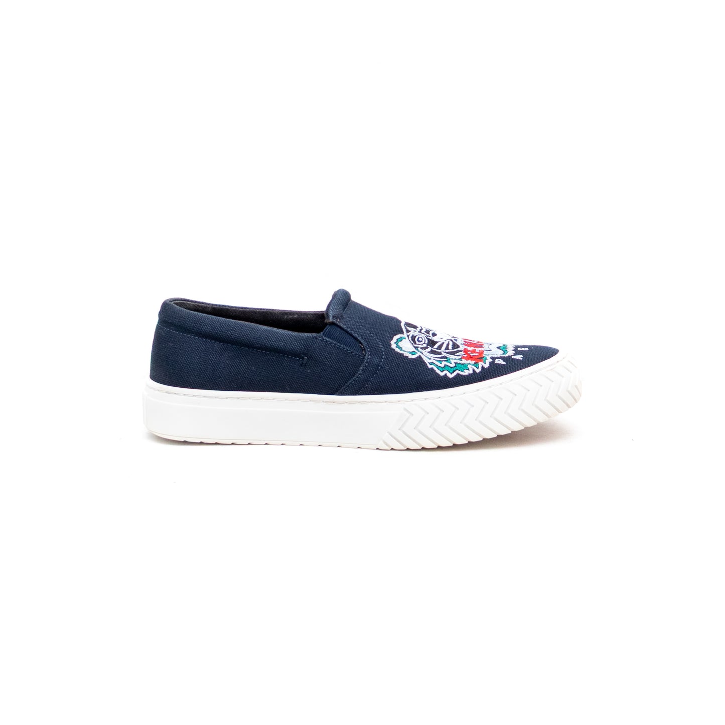 Women's Kenzo Paris Tiger Embroidered Slip-On Sneakers β Navy Blue US 7.5