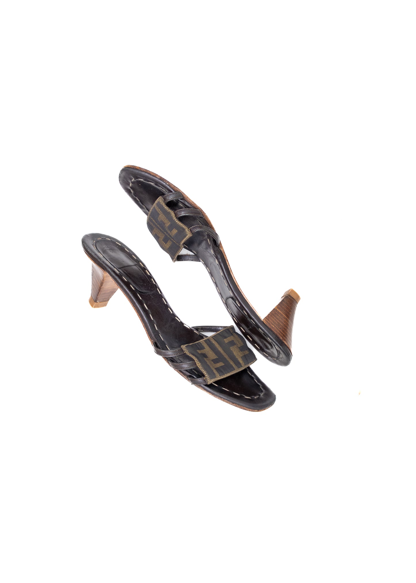 Fendi Zucca Monogram Heeled Mules – EU 36.5 | US 6.5 | UK 4.5