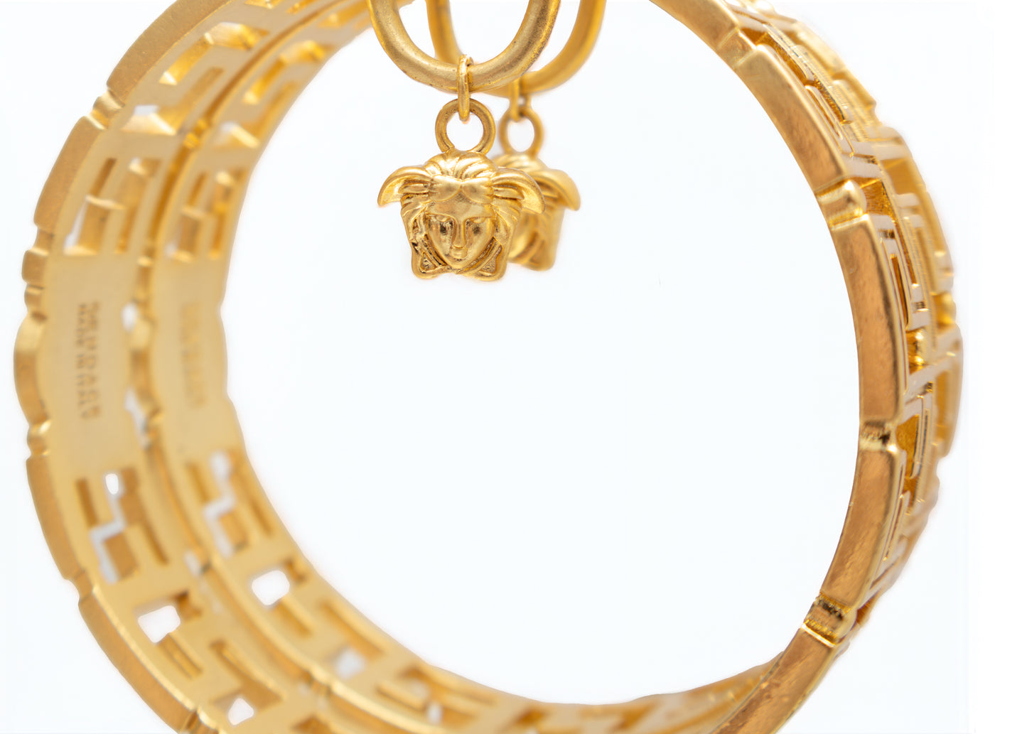Versace x Fendi Medusa Greca Hoop Earrings FENDACE