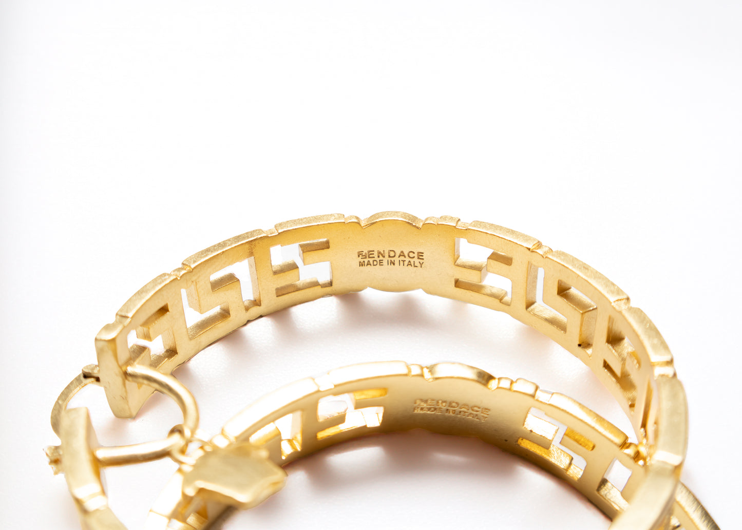 Versace x Fendi Medusa Greca Hoop Earrings FENDACE