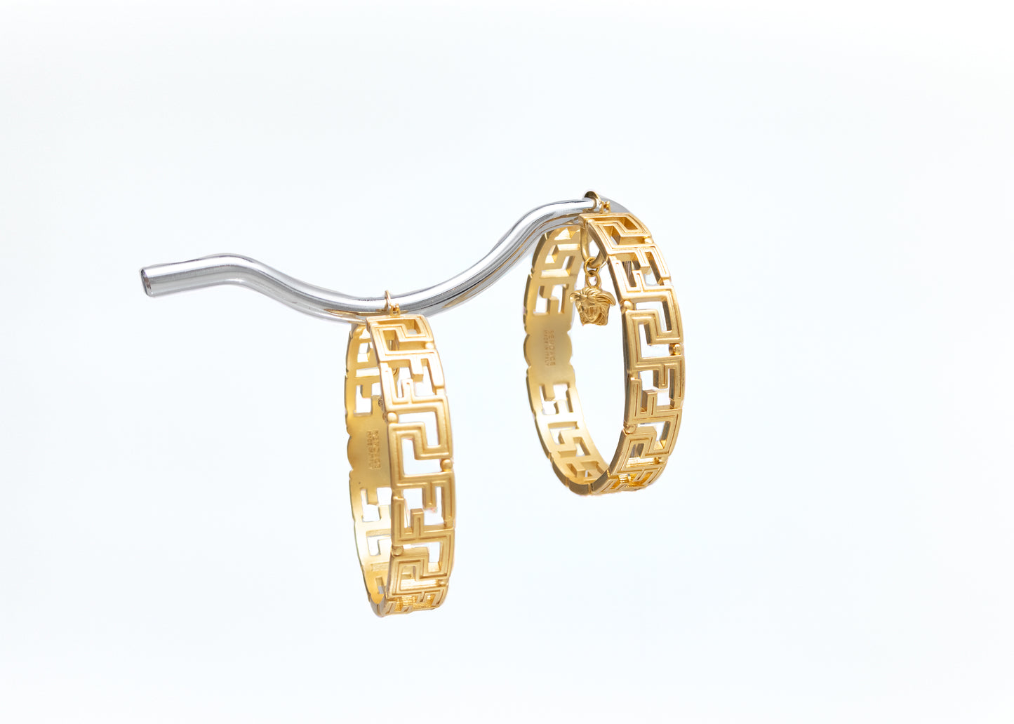 Versace x Fendi Medusa Greca Hoop Earrings FENDACE