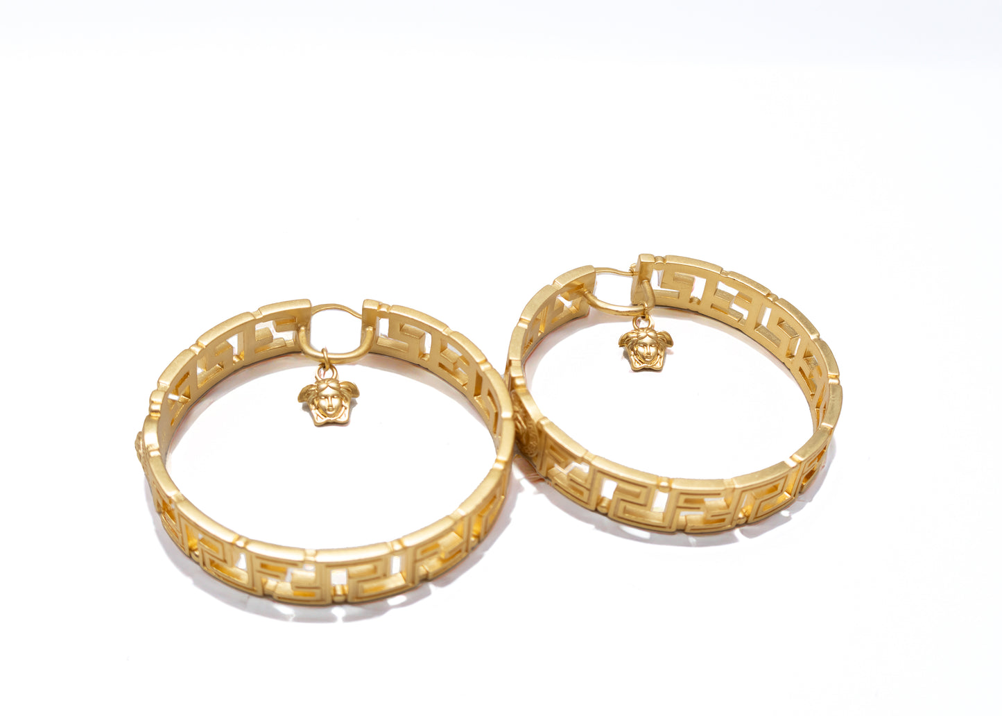 Versace x Fendi Medusa Greca Hoop Earrings FENDACE