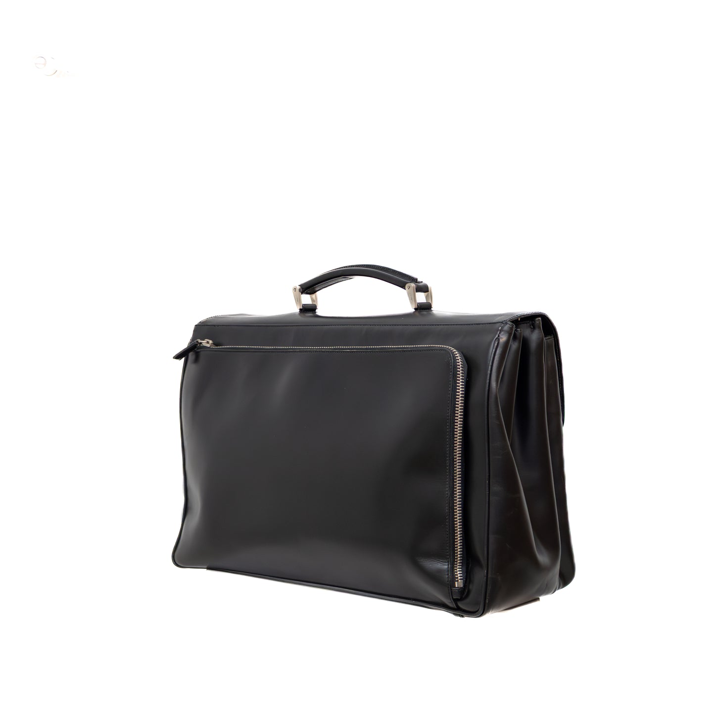 Prada Black Leather Double Pocket Briefcase – Made in Italy