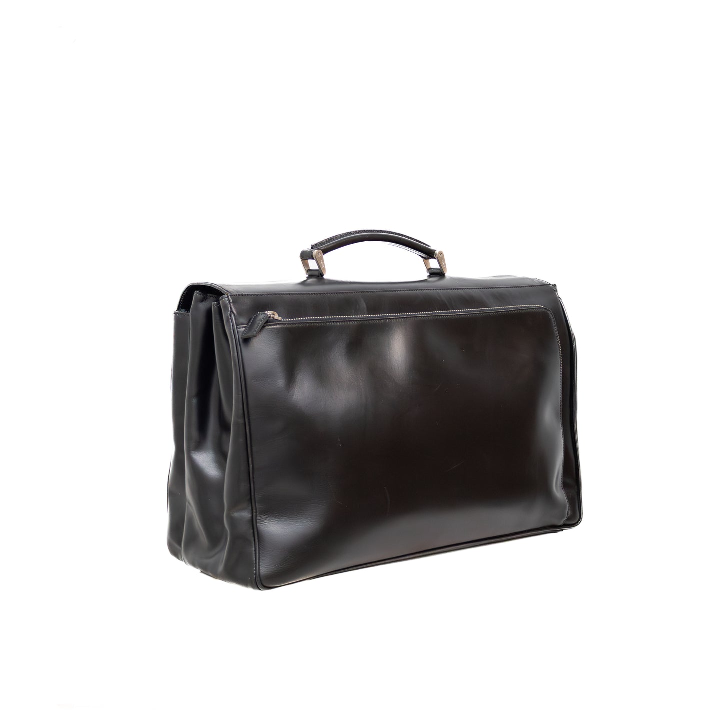 Prada Black Leather Double Pocket Briefcase – Made in Italy