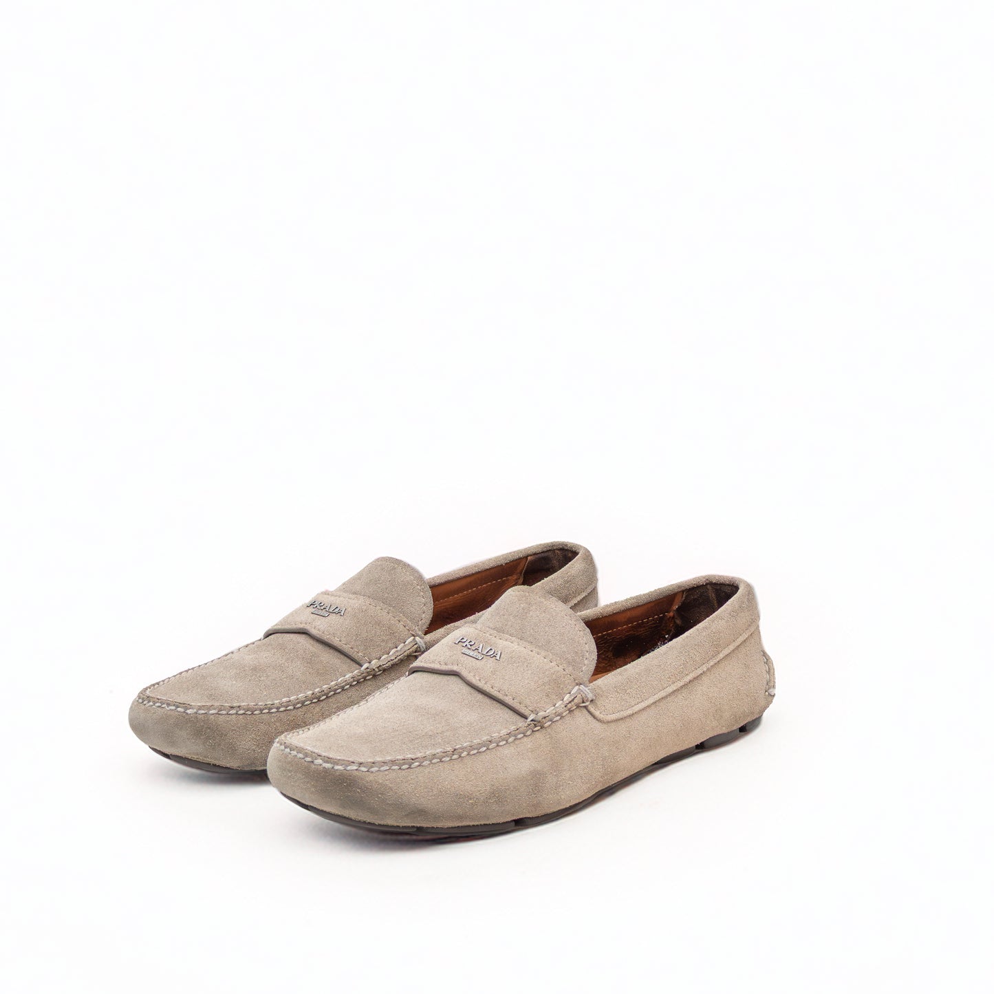 Prada Men’s Grey Suede Driving Loafers – Size US 9 / EU 42 / UK 8 – Made in Italy