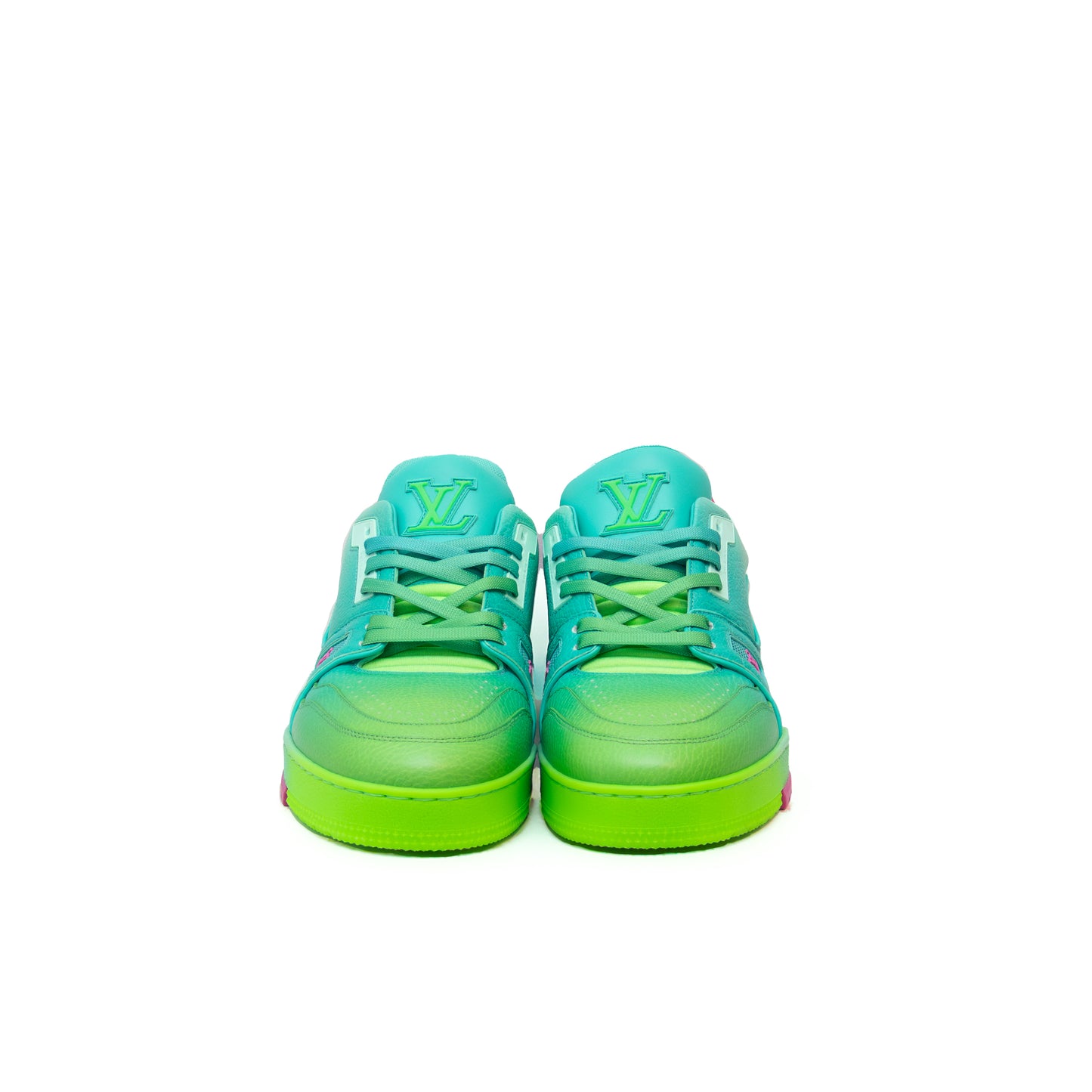 Louis Vuitton LV Trainer Sneakers – Virgil Abloh SS19 – Gradient Green/Pink – Size US 8 / EU 41 / UK 7 – FD1211