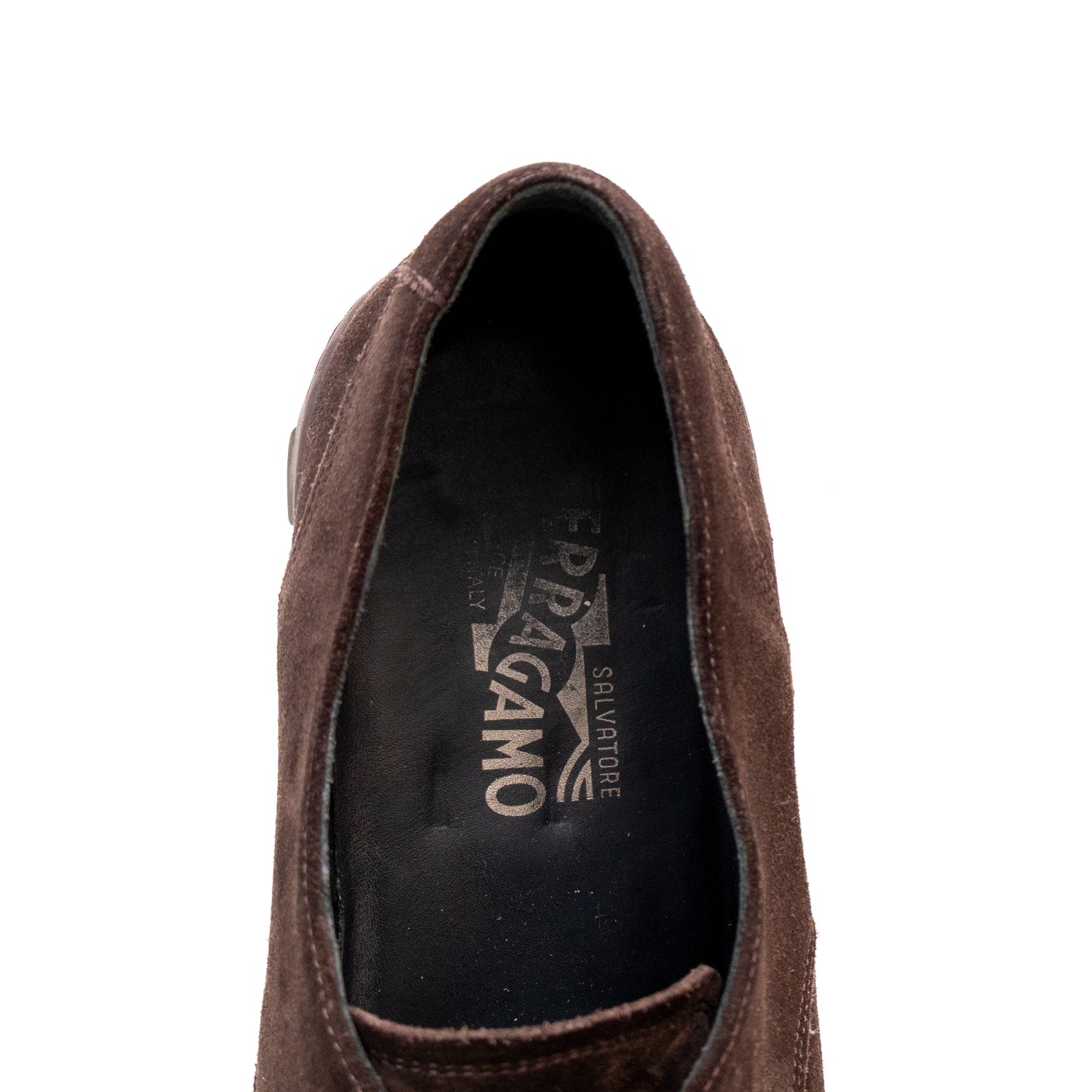 Salvatore Ferragamo Lace Up Derby in Brown Suede Men’s US:12