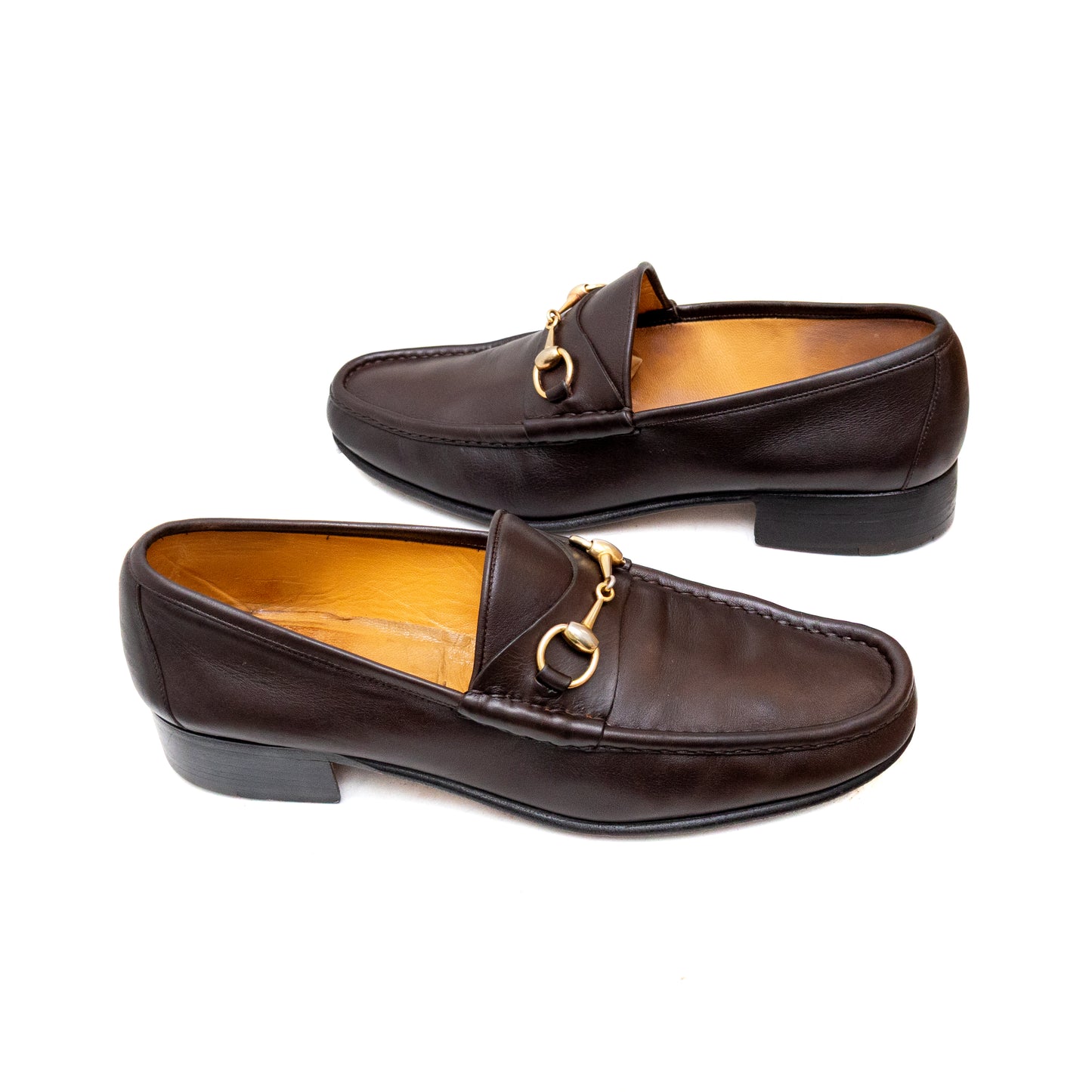 Vintage Gucci Men's Dark Brown Leather Horsebit Loafers 44.5 (EU) 11 (US)