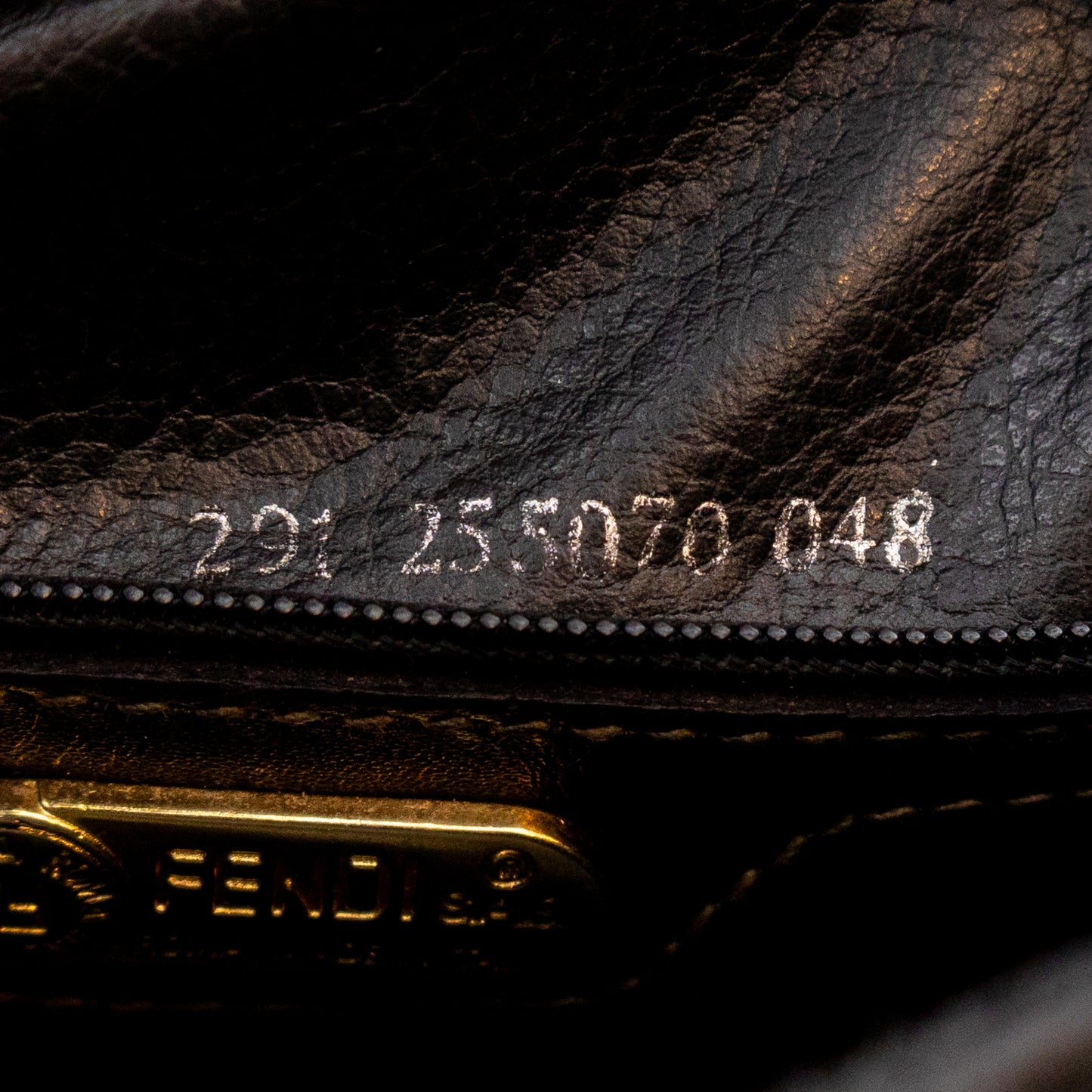 Vintage Fendi Pequin Stripe Crossbody Bag – Brown & Black Coated Canvas 