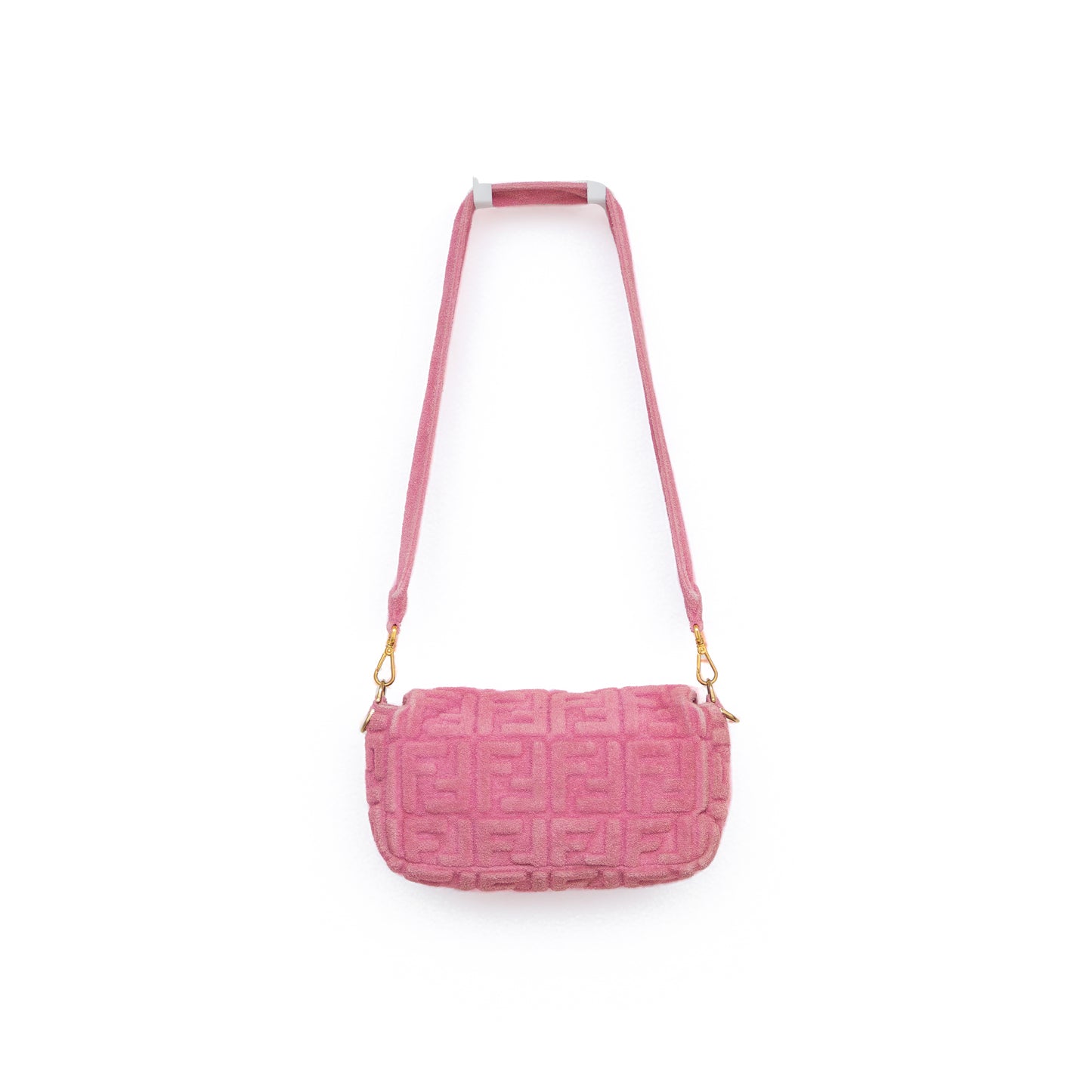 Fendi Pink Terrycloth FF Medium Baguette Bag – Made in Italy